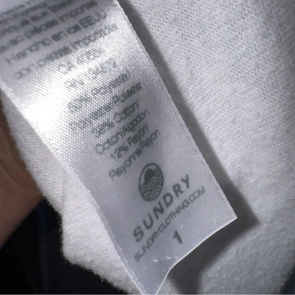 Sundry White Hooded Sweatshirt with Perforated Back Design - Picture 10 of 13